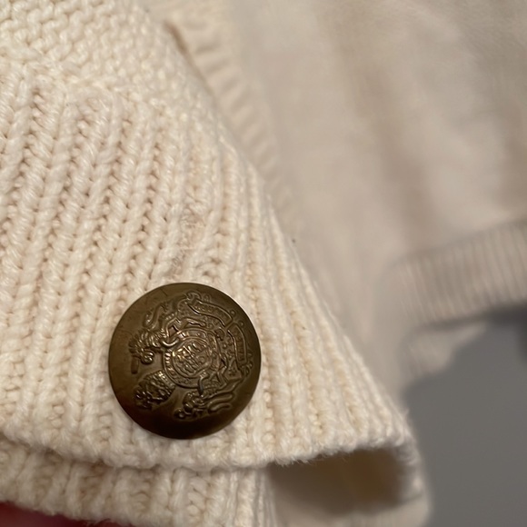 Lauren Ralph Lauren Cream Knit Poncho Sweater, L - Picture 2 of 6
